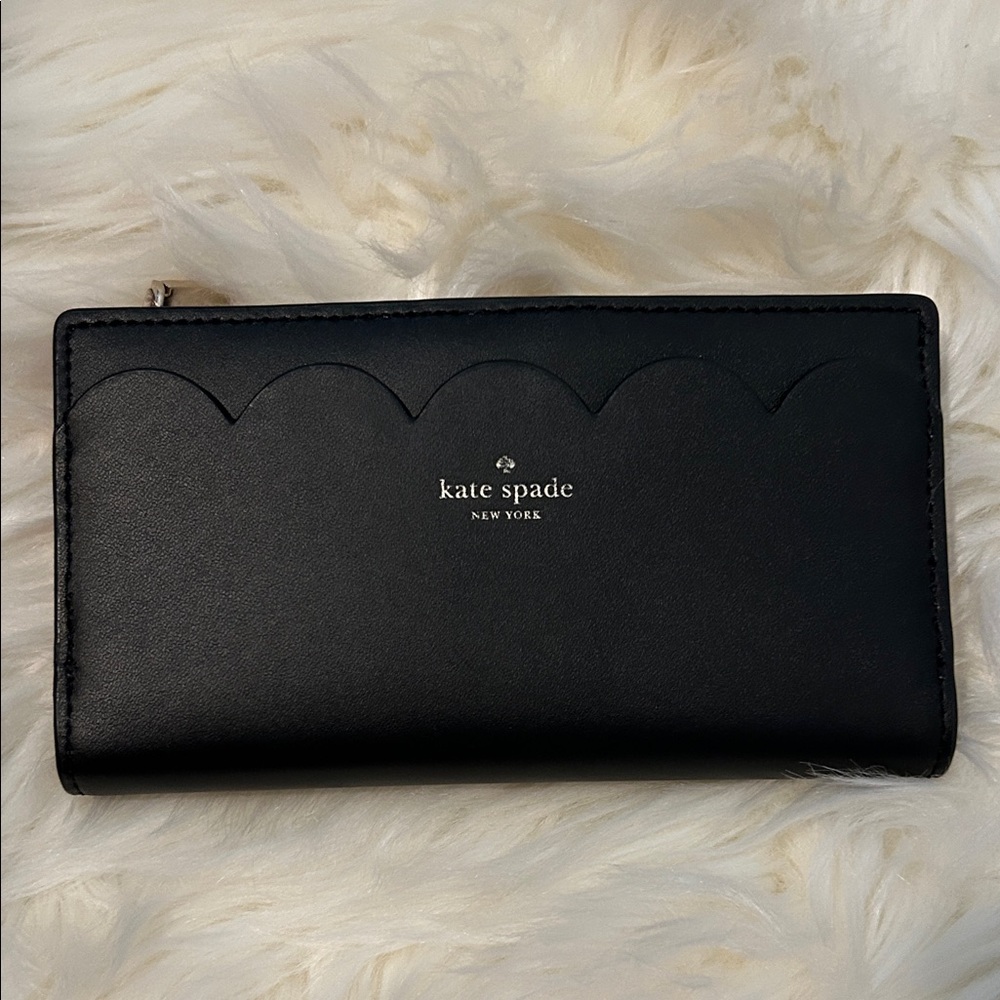 Kate Spade Black Scalloped Wallet